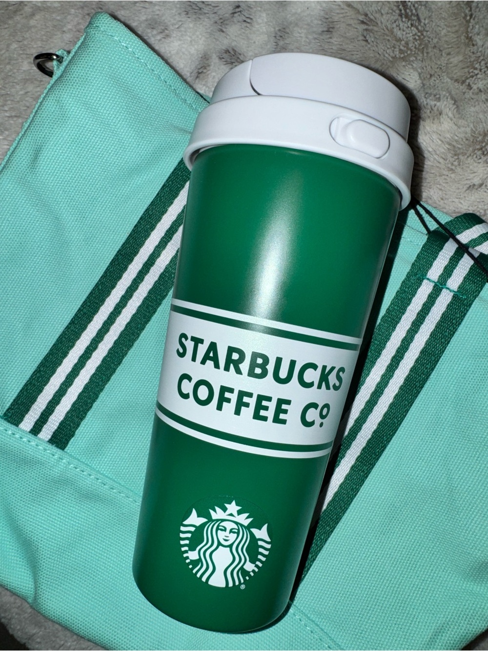 Starbucks Green Travel Mug with White Accents 2026 roadtrip series limited editi